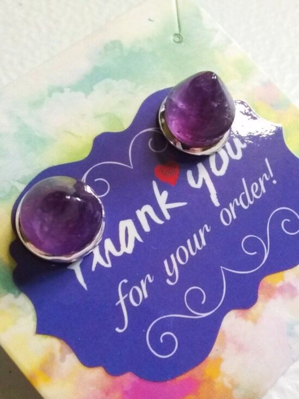 Dark Purple Amethyst Cone Studs #6 ~ Edgy BadA$$ & Sexy!